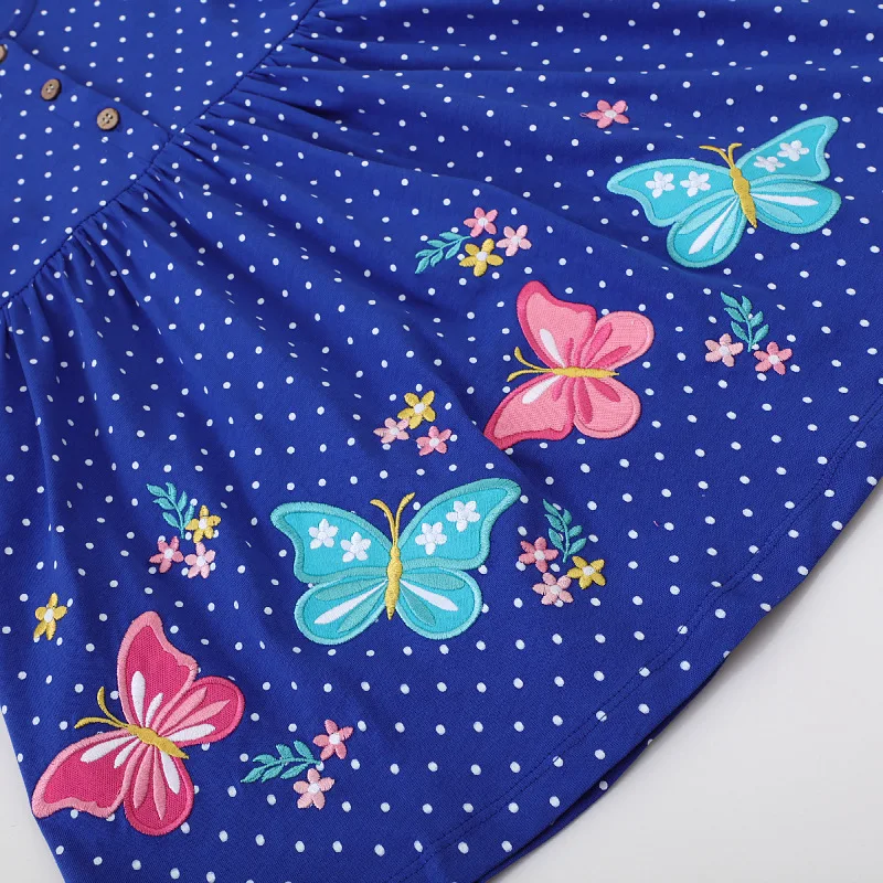 Girls' Cotton Long Sleeve Dress Autumn Cute Princess Dress for Children