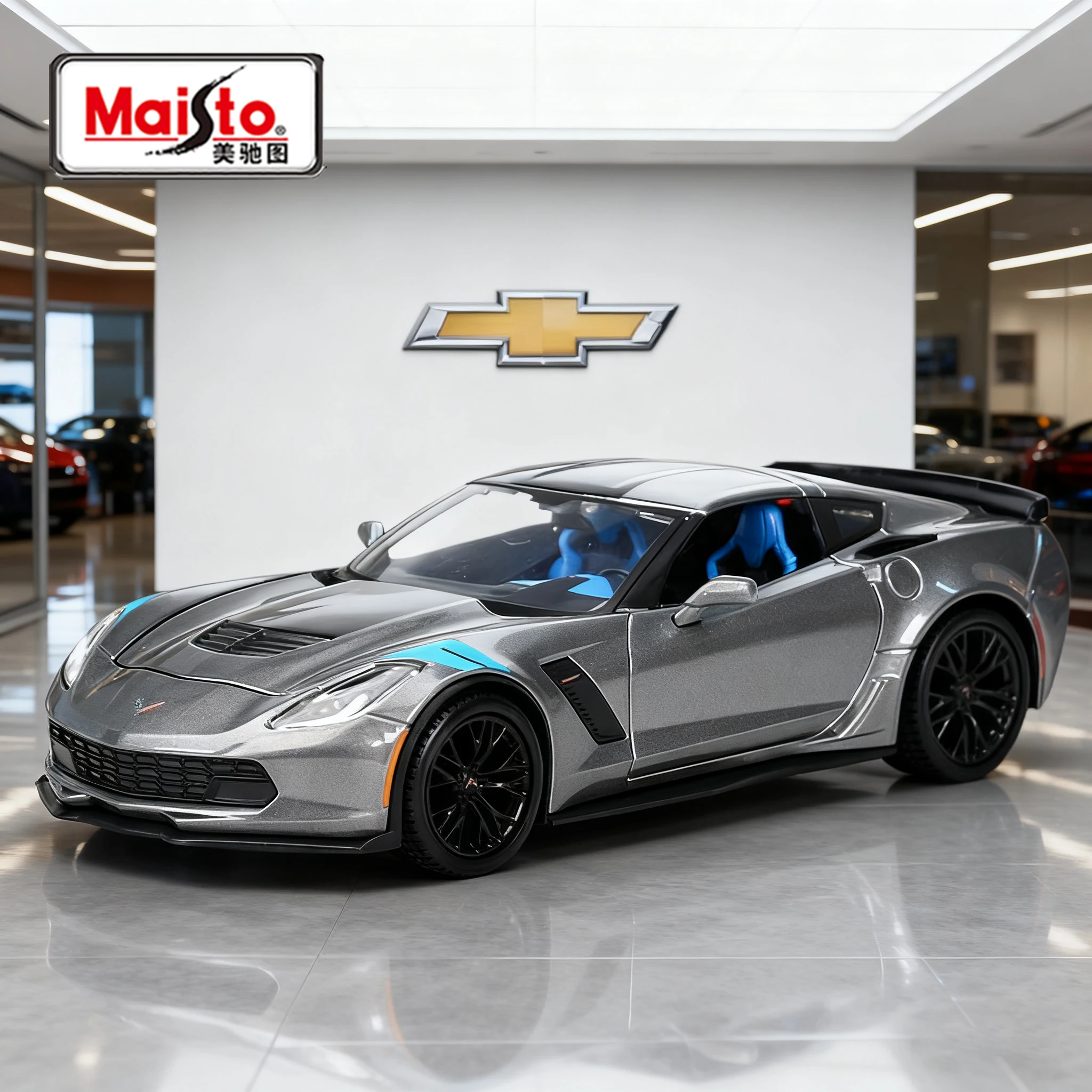 

Maisto 1:24 Chevrolet Corvette Grand Sport, легкосплавный автомобиль, литье под давлением и игрушечный транспорт, модель автомобиля, миниатюрная масштабная модель автомобиля для детей