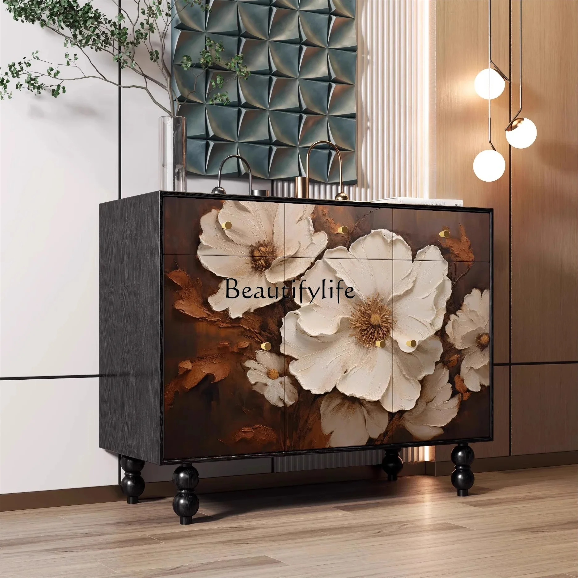

yj21 Medieval drawer cabinet French partition relief retro home entrance entrance cabinet art