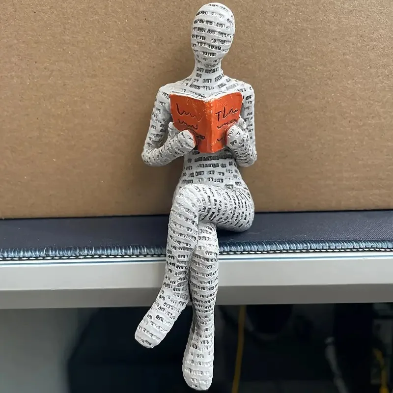 Escultura de resina de lectura creativa para mujer, estatua de elevación de piernas, decoración de escritorio para el hogar y la Oficina, decoración artesanal de arte abstracto, 1/2 Uds.