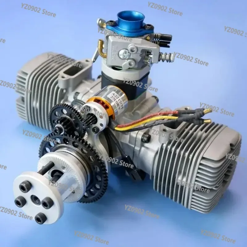 محرك طائرة NGH GTT70 70CC ثنائي الأشواط RC مع محرك كهربائي أوتوماتيكي ذاتي التشغيل 2 أسطوانة محرك قوي للتحكم عن بعد Pla #4
