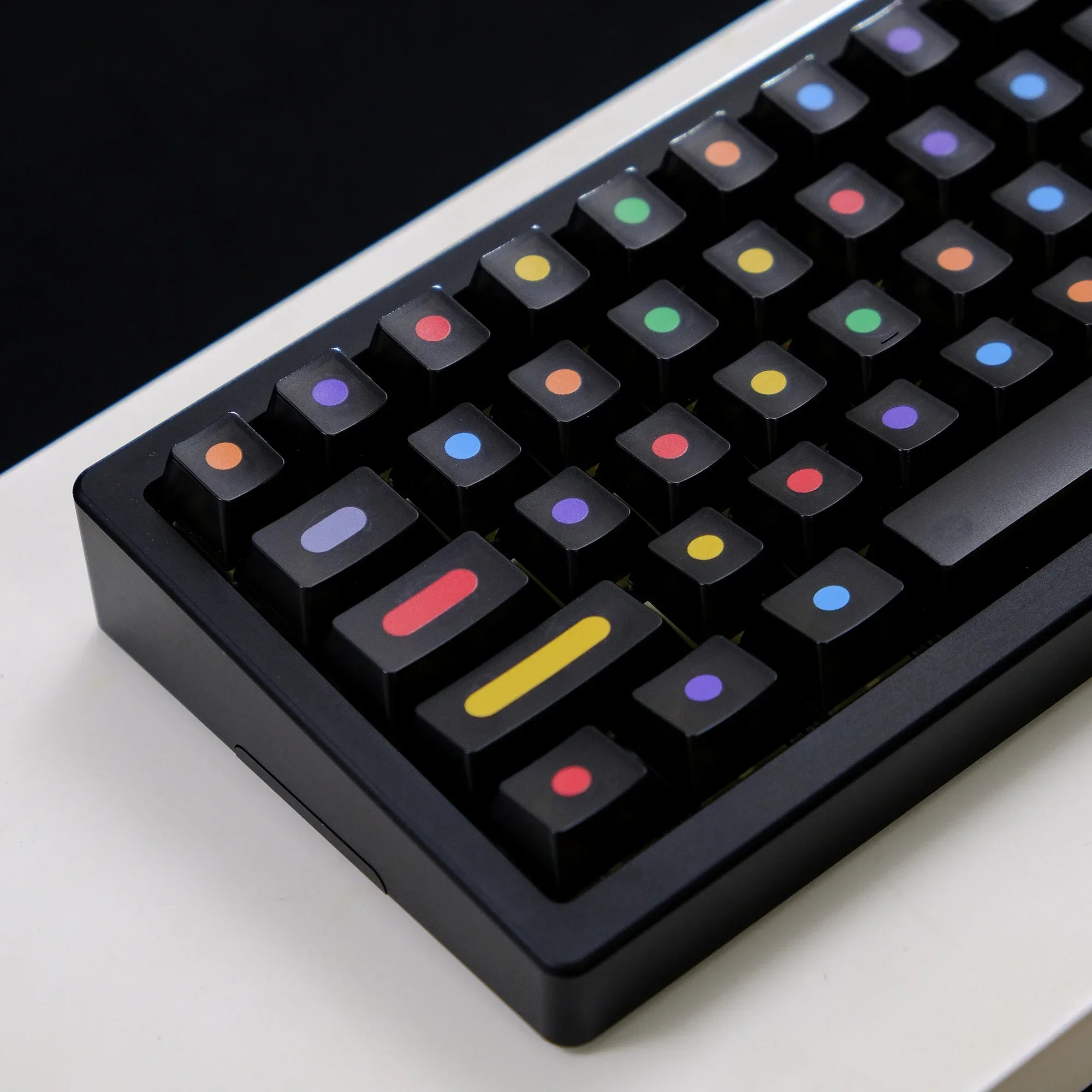Aifei GMK Dots Keycaps 122 Keys Fog Translucent ABS Double Shot Black Cherry White for Mechanical Keyboard Mad 60he 68he Game PC
