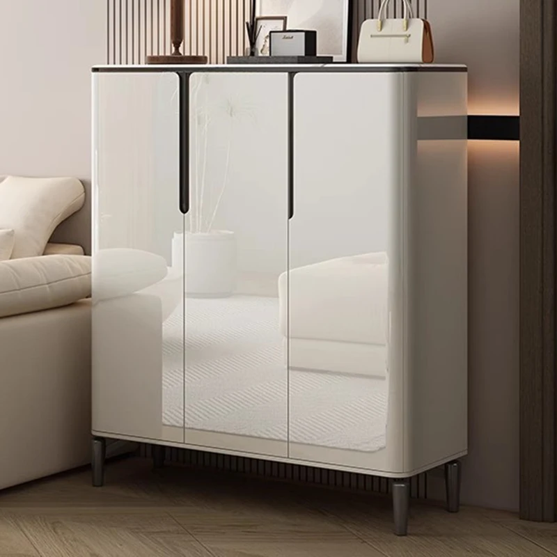 Organizador de Zapatos Móvil, Mueble de Almacenamiento para Sala de Estar, Exhibidor de Pantuflas de Diseño, Estante Vertical para Zapatos, Gabinete Moderno, Muebles de Hotel