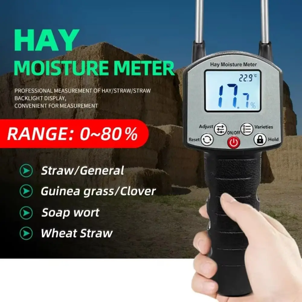 With Probe Portable Hay Moisture Meter Top Quality Real-Time Monitoring Hay Moisture Tester Digital Display Precision
