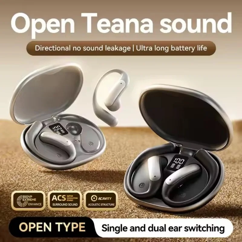 Estuche de carga ultrafino M129, gancho para la oreja AI OWS, auriculares deportivos inalámbricos con Bluetooth, pantalla digital LED, efecto estéreo de graves pesados