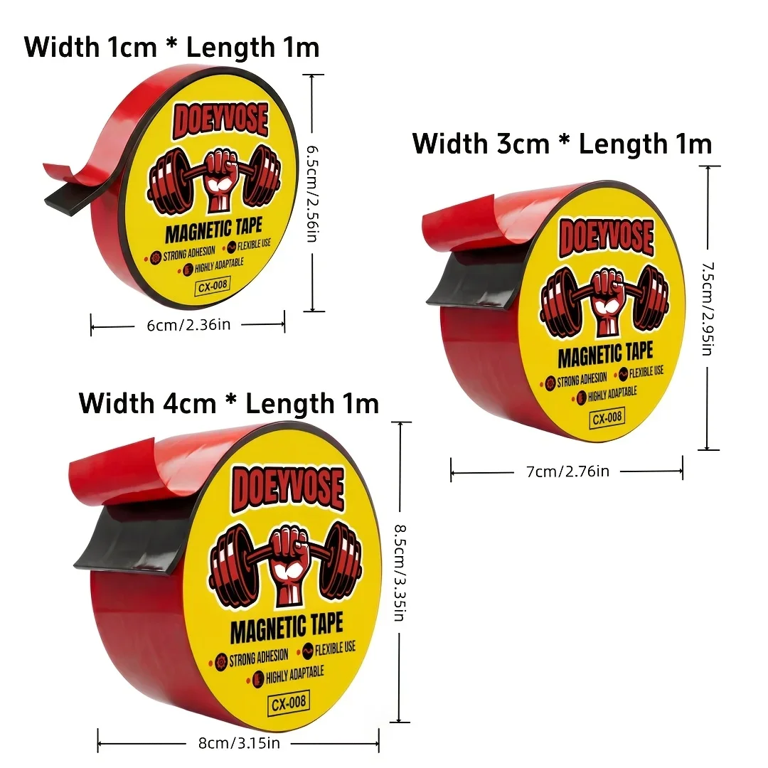 Doeyvose Self-adhesive Rubber Magnet Strip,  Cuttable Design for Fixing Photos, Posters on Fridge & Wall, Home Office Supplies