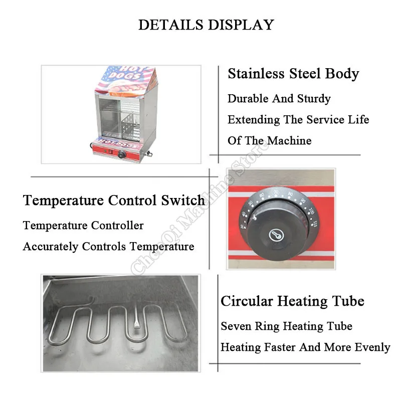 خزانة معزولة من هوت دوج، خزانة عرض لتسخين الطعام التجارية، خزانة عرض الطعام المطبوخ، خزانة عرض البيض
