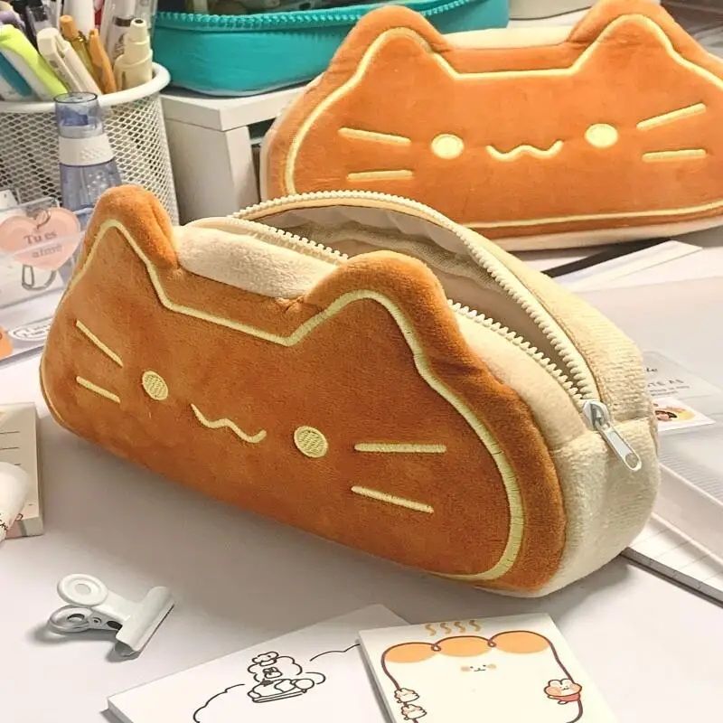 Kawaii Cat Anime Pen Bag Ins Style High Beauty Large Capacity Stationery Storage Bag Student Stationery Pencil Box Children Gift