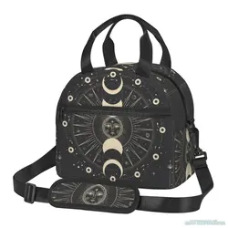 Moon Star Mystic Sun Astrology Tarot Goth Insulated Lunch Bag Thermal Lunch Box Cooler Tote for Adults Kids Work School Picnic