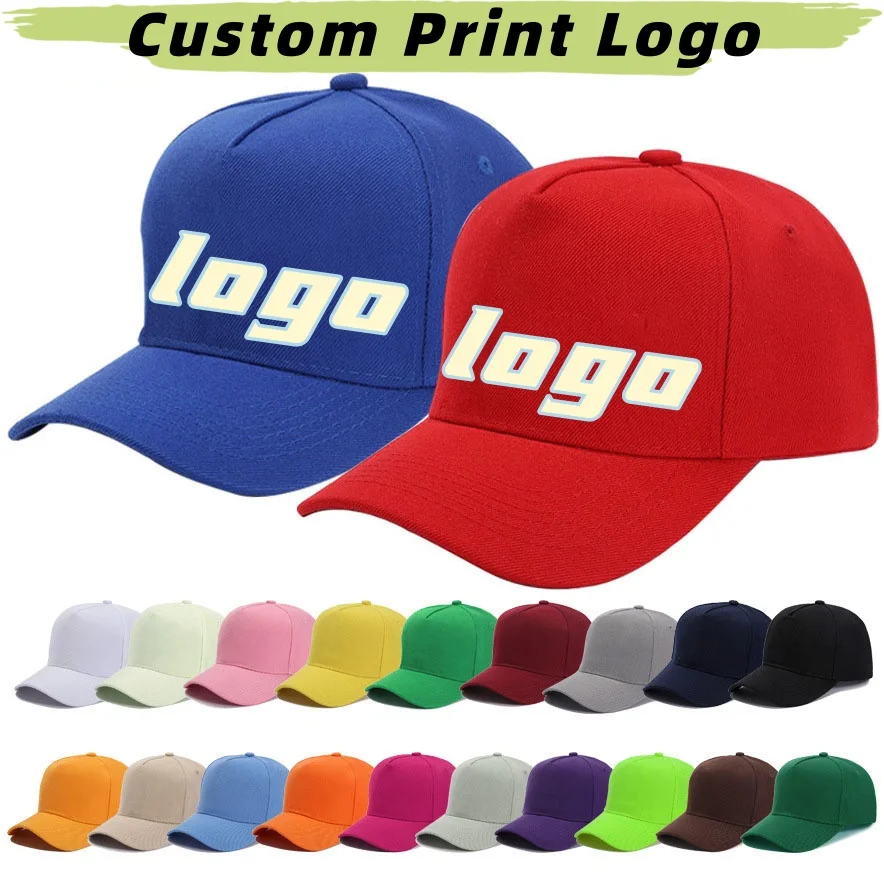 Gorra unisex con logotipo impreso personalizado, gorra de béisbol lisa informal, gorras Snapback ajustables, gorra de Hip Hop, sombrero de calle