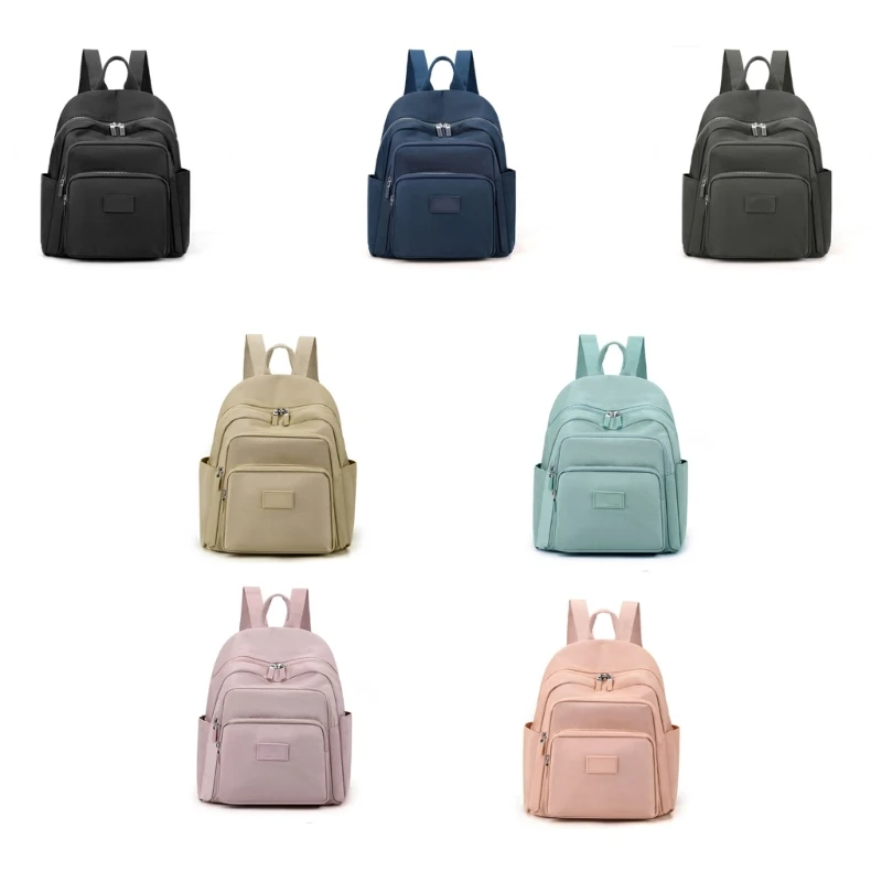 

Women Durable Nylon Backpack Girls Large Capacity School Bookbag Travel Rucksack with Multiple Zipper Pockets for College Office