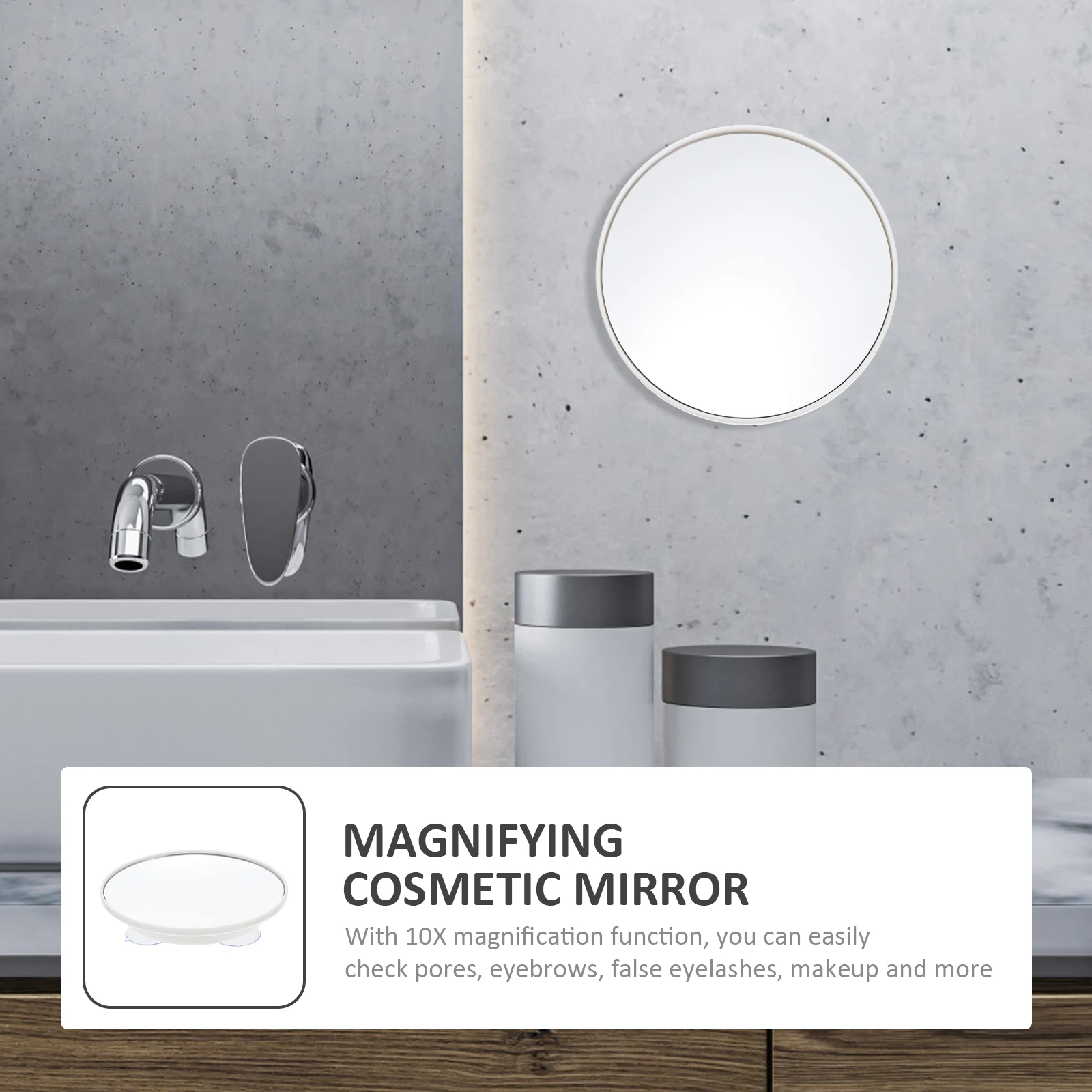 

Makeup Mirror Suction Cup Vanity Magnified Magnify with Magnification Bathroom Travel White Magnifying Cups