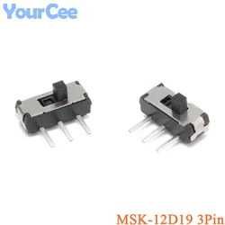 50Pcs/2pcs MSK-12D19 Toggle Switch G2 SPDT 1P2T SMD 3Pin PCB Panel Horizontal Slide Switch ﻿Micro Swicth