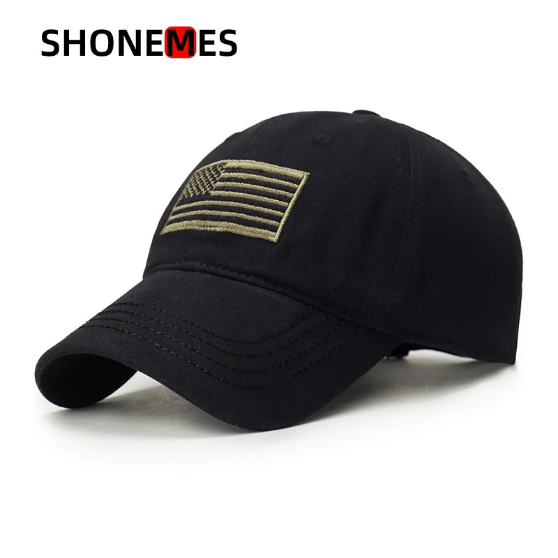 Shonemes Embroidery Flag Basetball Cap Sports USA Snapback Caps Outdoor Adjustable Hat Camo Black Green for Men Women