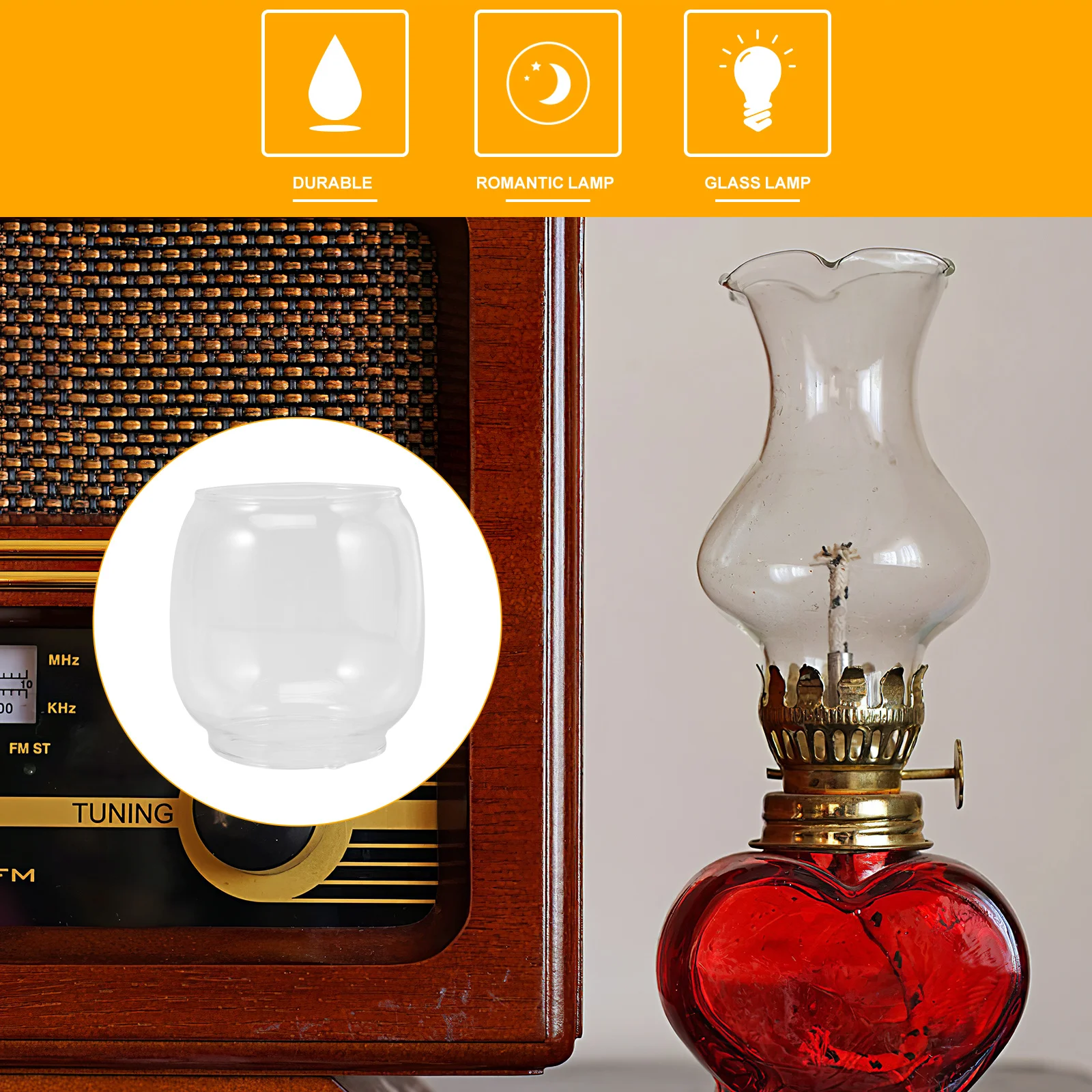 

2Pcs Glass Light Cover Lamp Chimney Windproof Shade for Everyday Use and Special Occasions Clear Chimney