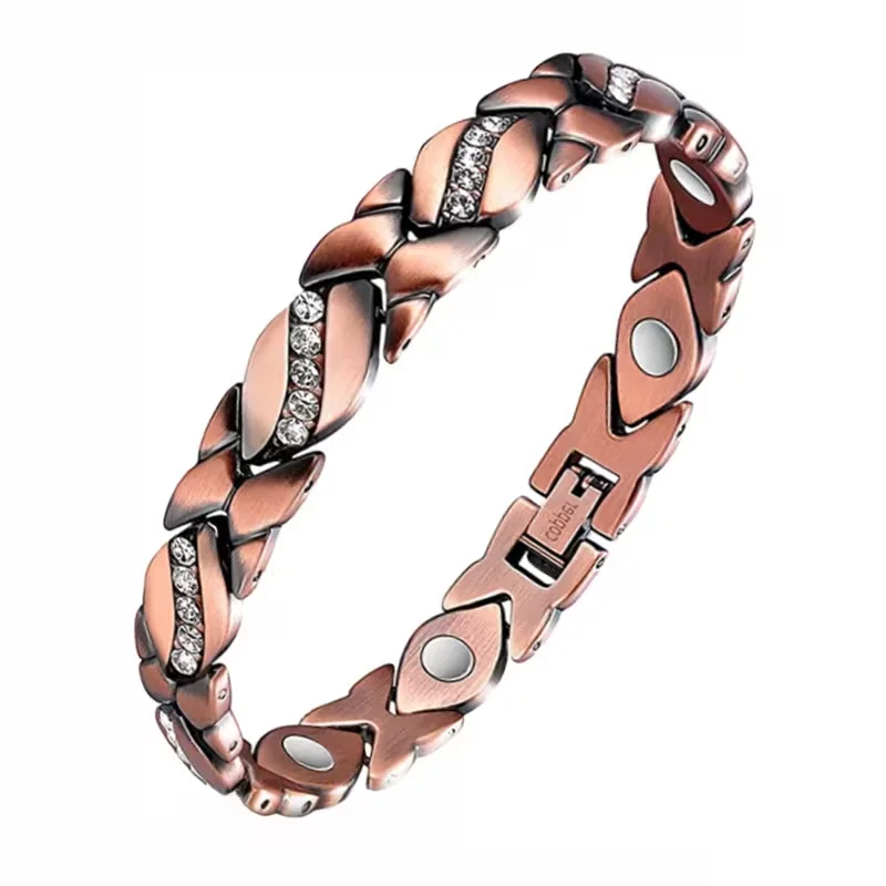 2-pack men's and women's magnetic bracelet - durable copper bracelet, adjustable bracelet - perfect choice for couples, Father's