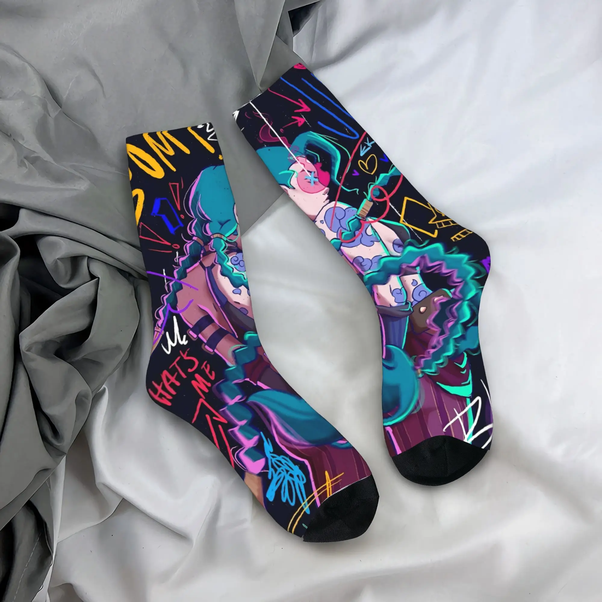 Jinx Monkey  Arcane (11) Socks  Anti Skid Stockings Unisex Men High Quality Running Sports Socks Winter Korean Custom Socks