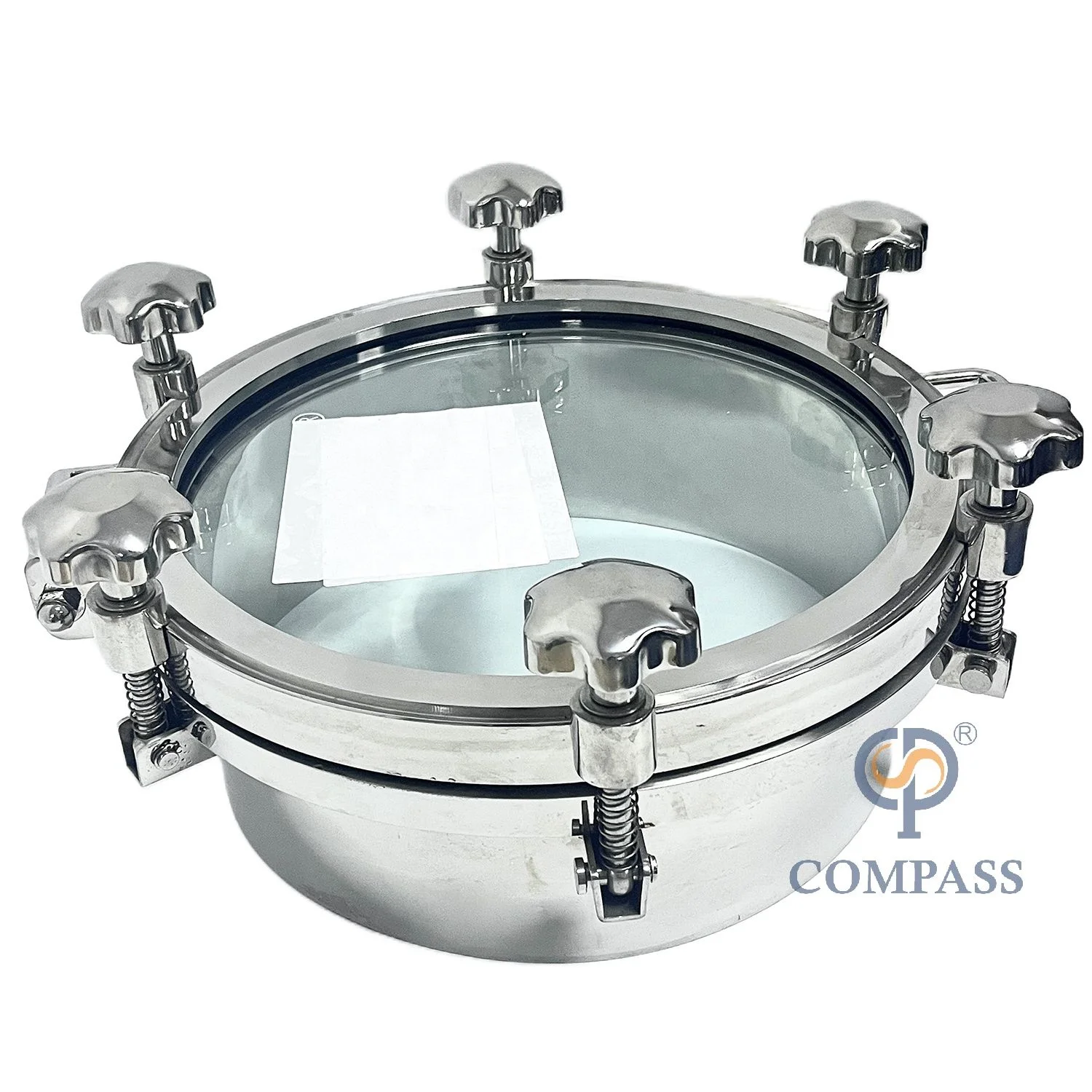 SS316L DN600 ثقب زجاجي صحي صحي من الفولاذ المقاوم للصدأ مع ضغط 3 بار #3