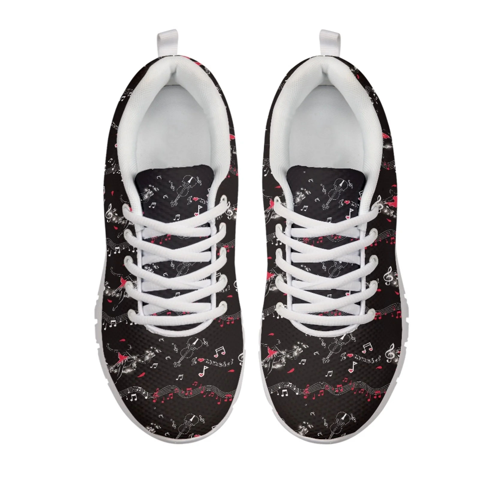 Coloranimal Women Sneakers with Music Ballerina Design, Lightweight Mesh Athletic Footwear for Outdoor Walking