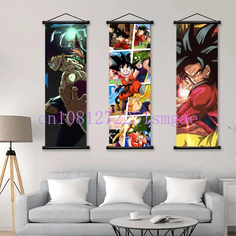 Dragon Ball Poster Anime Home Decoration Vegeta Hanging Painting Majin Buu Scroll Pictures Canvas Wall Art Print For Living Room