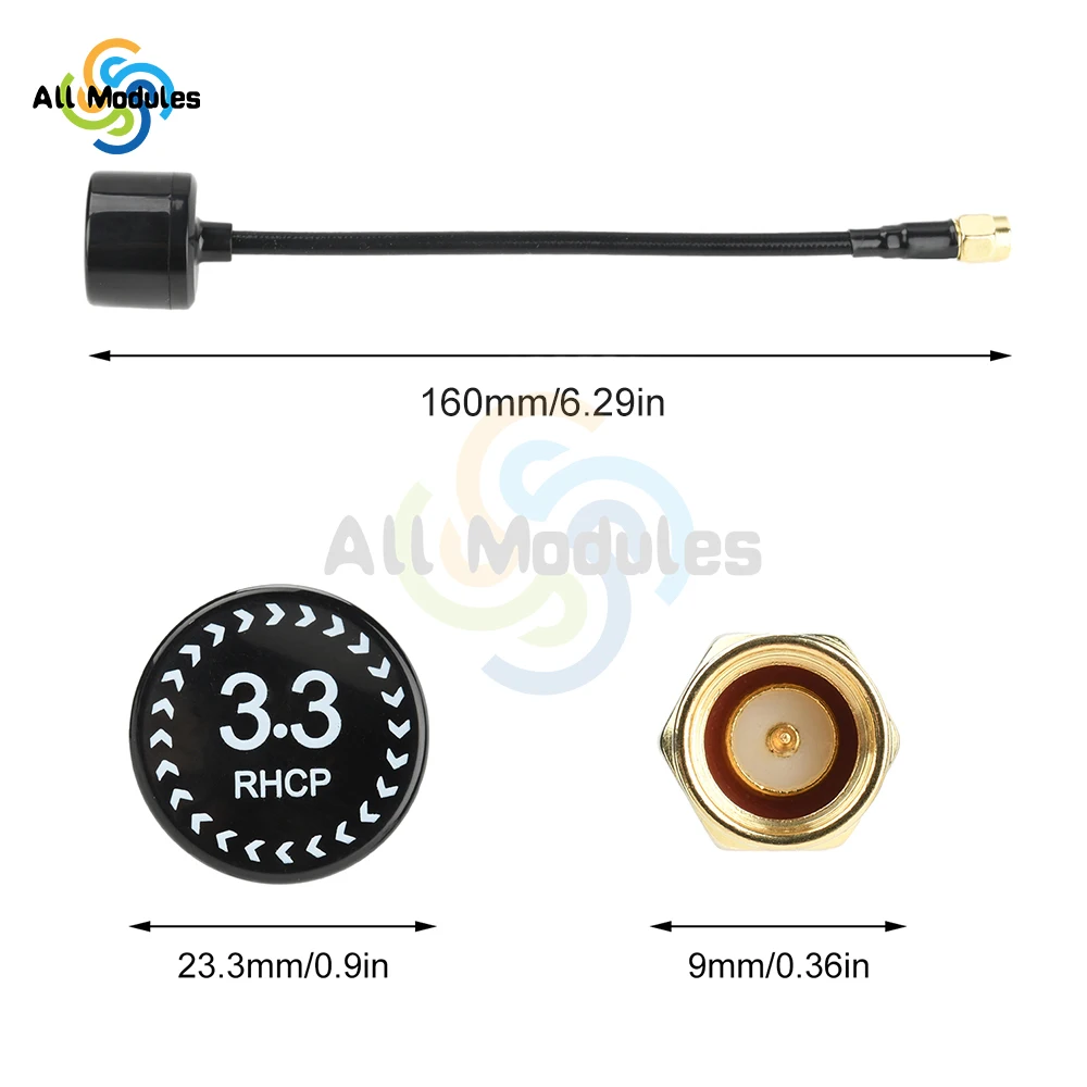 

3.3G Image Transmission Antenna 4.5dbi 3250-3350MHz SMA interface Antenna For RC FPV Long Range Drone