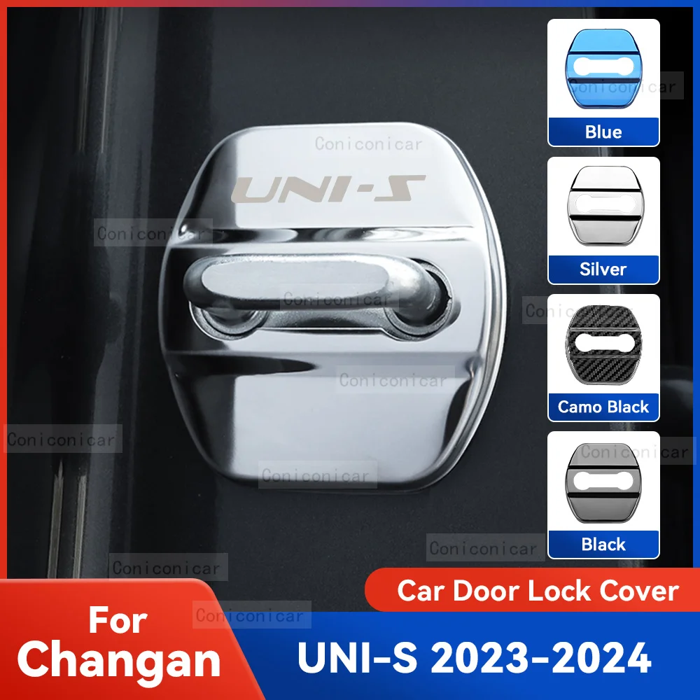 Auto Car Door Lock Protect Cover Emblems Case Stainless Steel Decoration For CHANGAN UNI-S 2023 2024 Protection Accessories