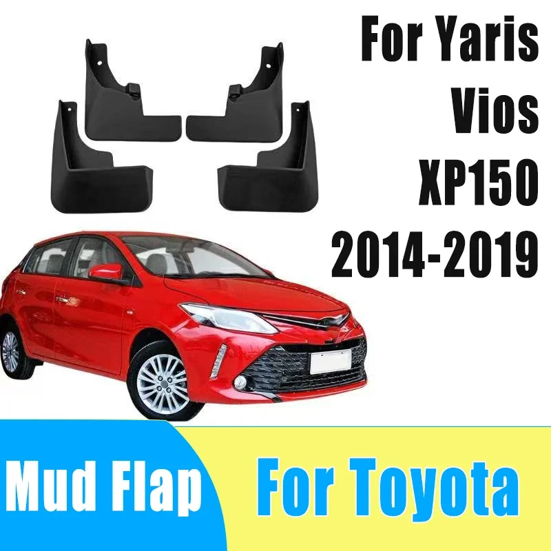

4pcs Auto Mudguard Waterproof Prevent Mud Splashing Car Mud Flap Fender Trim Accessories For Toyota Yaris Vios XP150 2014-2019