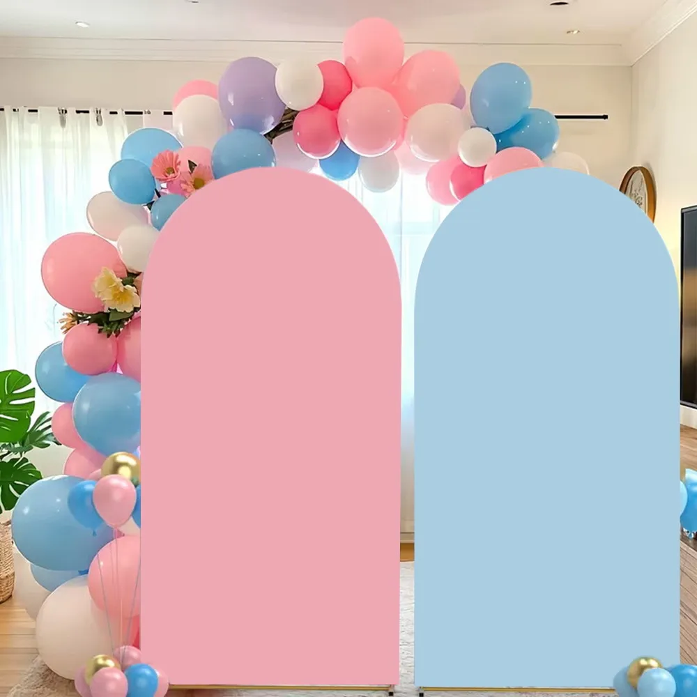 

Розовый, синий арочный фон для детского душа, детский день рождения, детский портрет, раскрытие пола, декор для вечеринки, эластичная ткань, арочный фон
