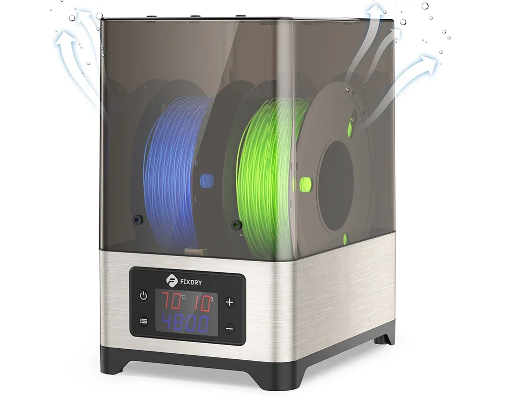 FIXDRY 3 кг сушилка для нити 2 катушки большой емкости дегидратор для нити коробка для хранения 360 °   Окружающее отопление 70-х ℃   Монитор влажности