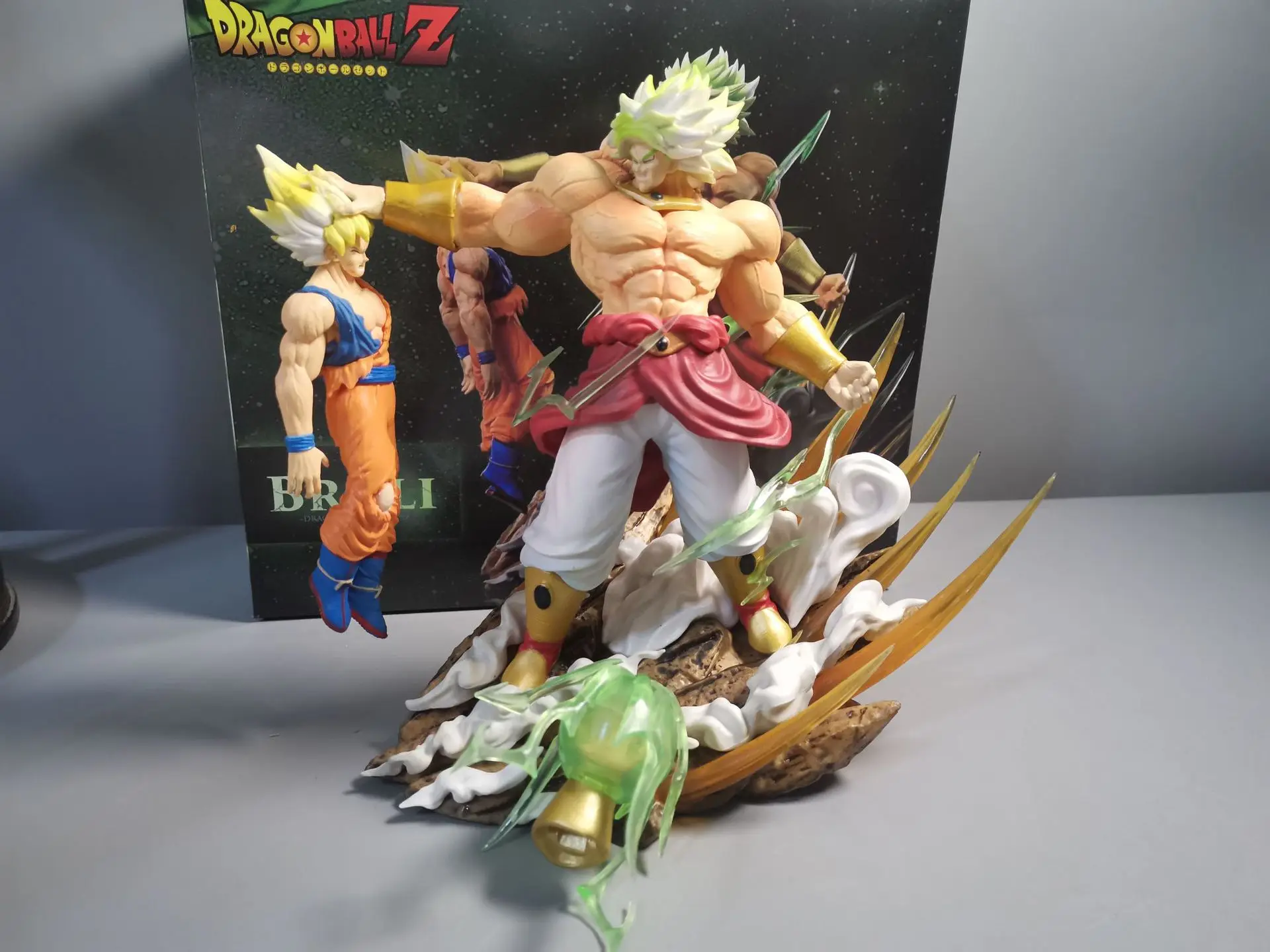 20cm Anime Dragon Ball Gk Broli Vs Goku Action Figure Statue Pvc Statue Ornaments Scene Figure Model Collectible Kid Toy Gifts