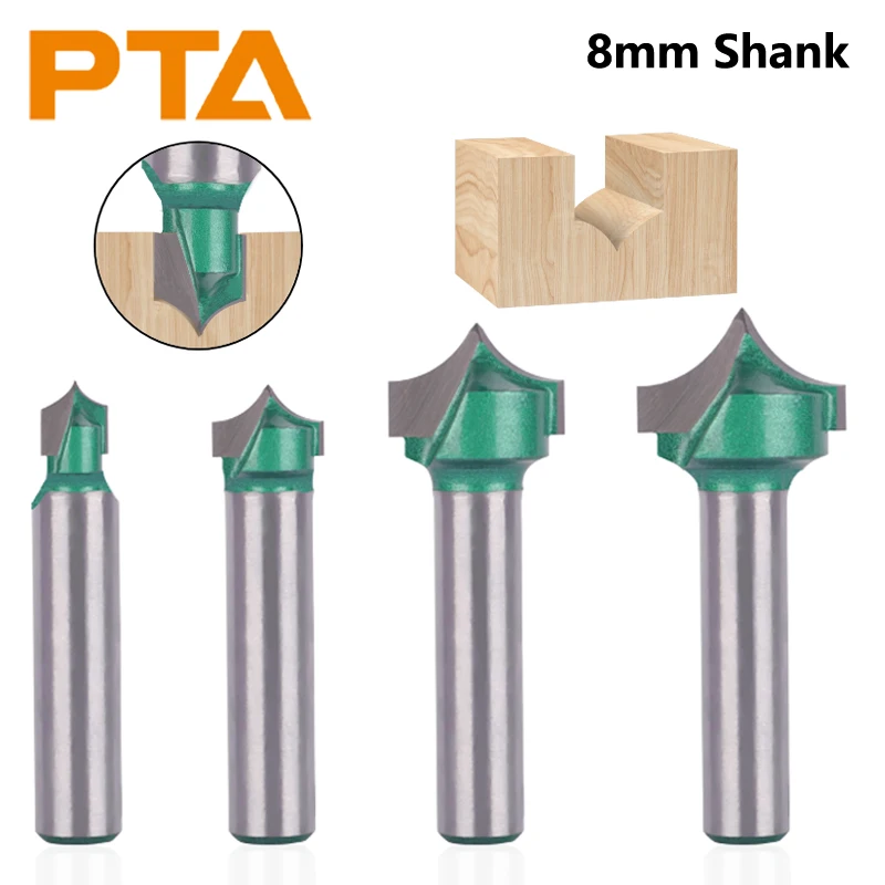 

8MM Shank Green Carving Bit Woodworking Milling Cutters for Wood Bit Router Bit Face Mill Carbide Cutter End Mill