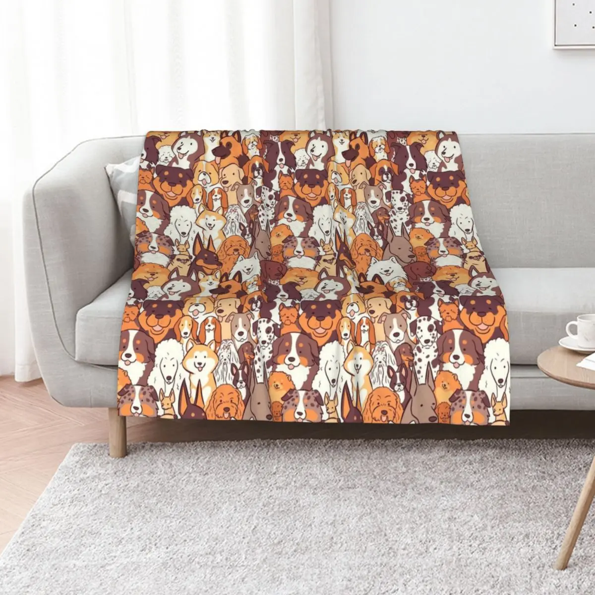 

Dogs breeds illustration pattern- top 30 dog breeds - yellow version Throw Blanket Luxury St Camping Sofas Flannel Blankets