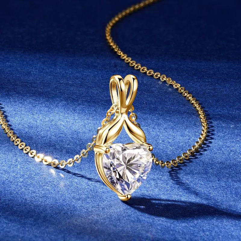 

Lnngy 2CT кулон из муассанита в форме сердца для женщин, оригинальное ожерелье из стерлингового серебра 925 пробы, ювелирное изделие на день Святого Валентина, подарок