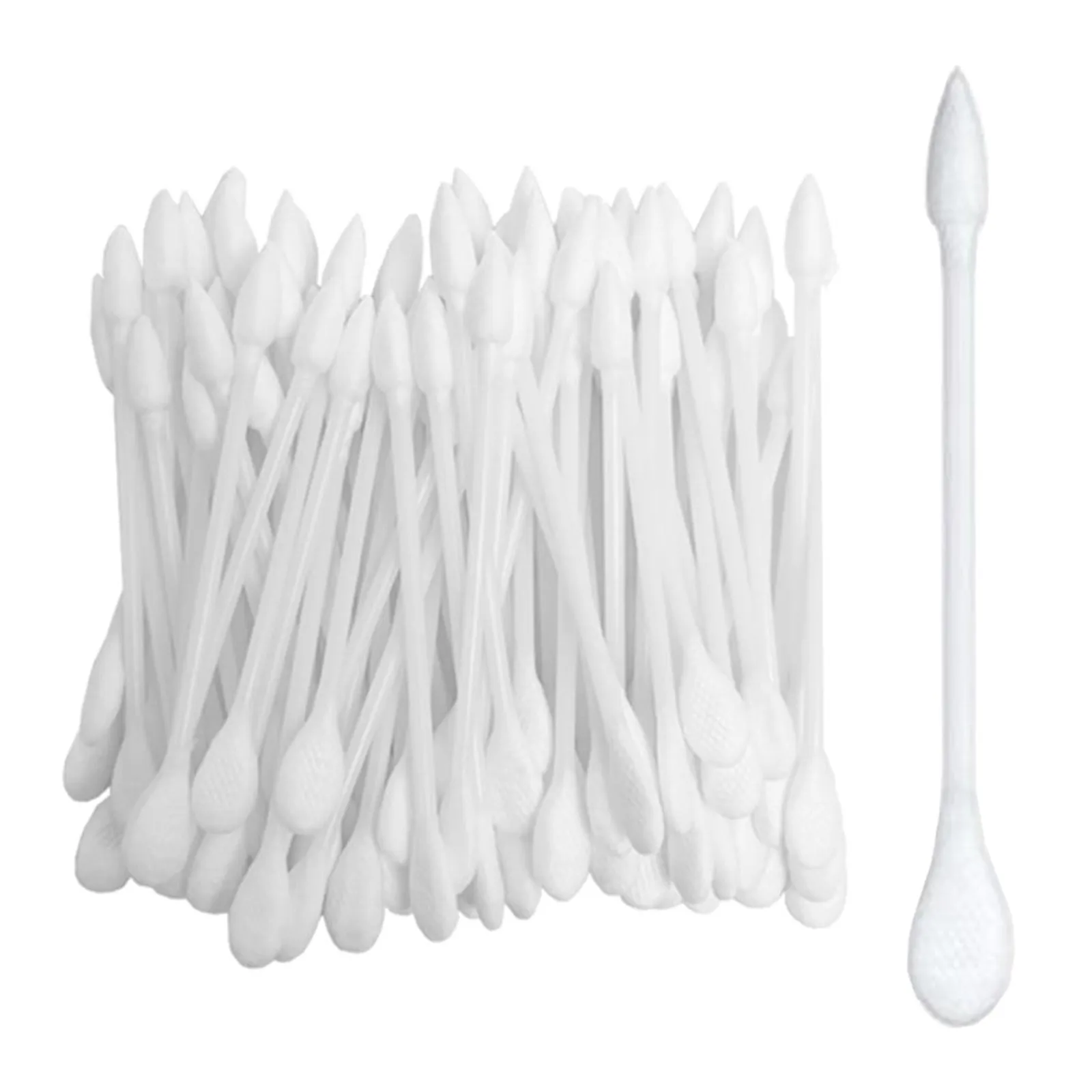 Tamponi di cotone da 150 pezzi Tamponi a doppia testa Punta Q a punta Trucco Cosmetico Applicatore per unghie Kit di pulizia Tamponi con manico in bambù