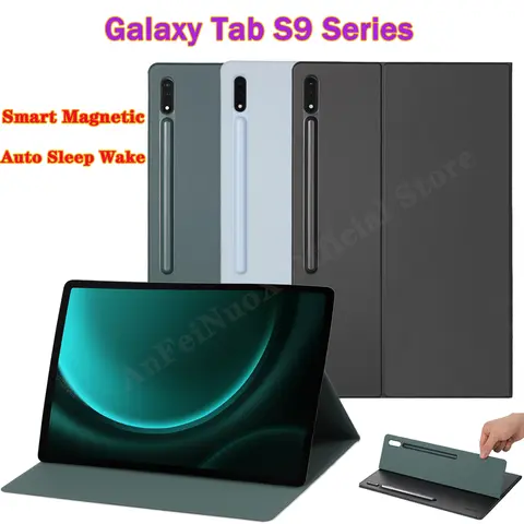 Case For Samsung Galaxy Tab S10 FE Plus Magnetic Stand Cover For Tab S9 FE+ With Pencil Holder For S10 Ultra Auto Sleep Wake