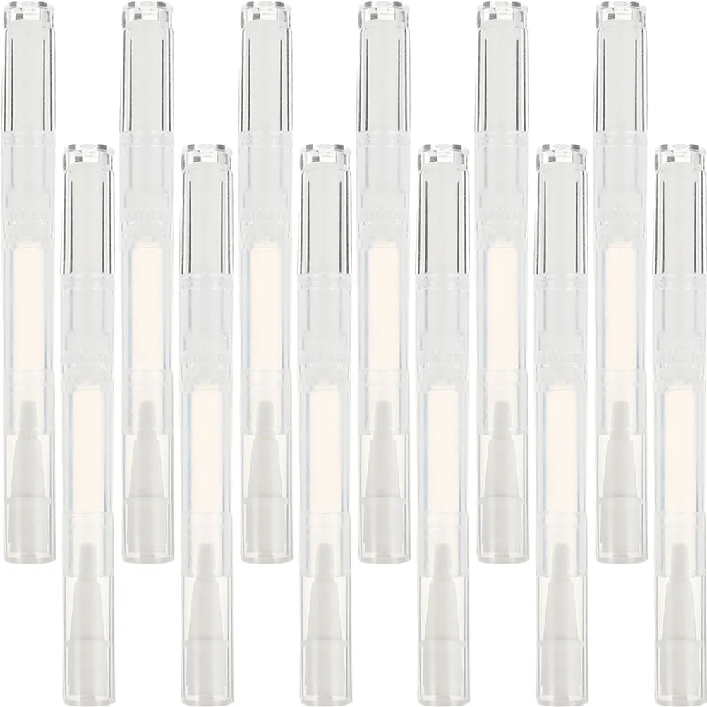 12Pcs Refillable Empty Nail Nutrition Oil Pen Transparent Twist Brush Lip Gloss Tube Storage Nail Nutrition Oil Pen