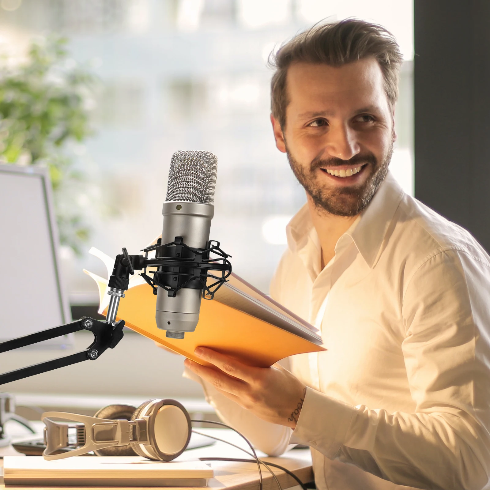 Uchwyt antywibracyjny Geekria do mikrofonów Audio Technica AT2020 AT2035 MXL V67G Rode NT1 NT1-A, klips antywibracyjny do mikrofonów podcastowych — zdjęcie produktu 5
