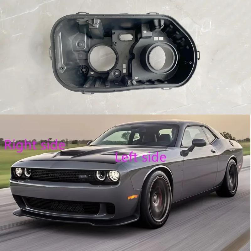 For Dodge Challenger 2015 2016 2017 2018 2019 - 2023 Headlight Base Replacement Headlamp House Headlight Black Back Rear Shell