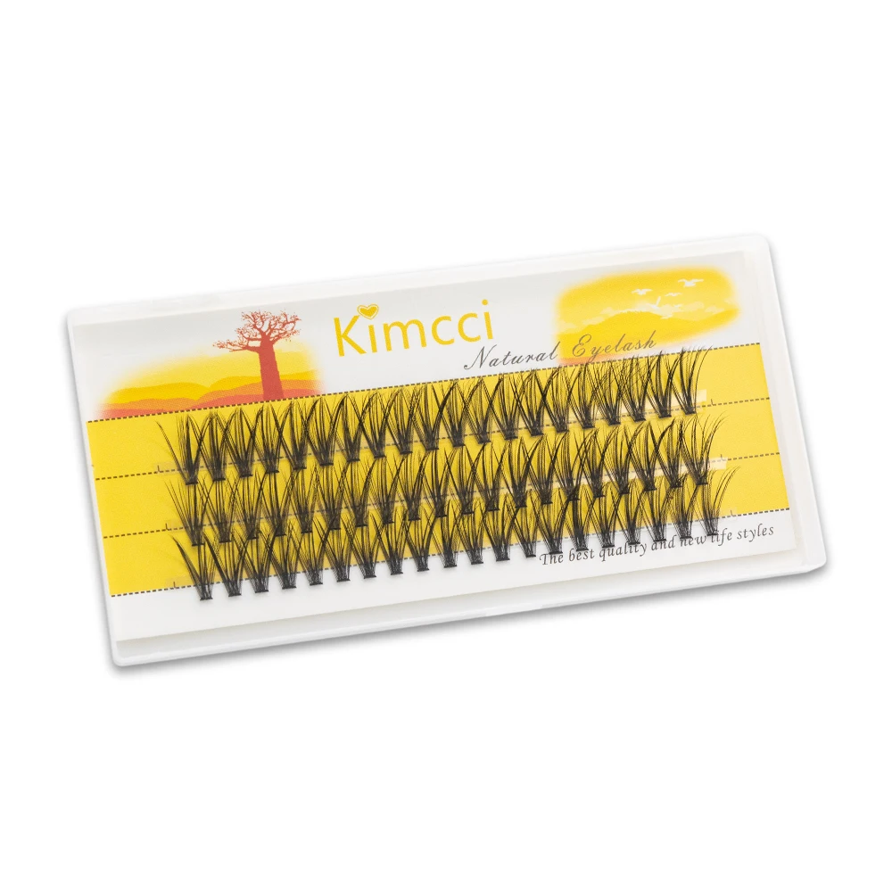 Kimcci 20D Wimpers met stompe punt Pluizige en natuurlijke volumineuze wimpers Zachte valse wimpers voor dagelijkse glamour Make-uptools