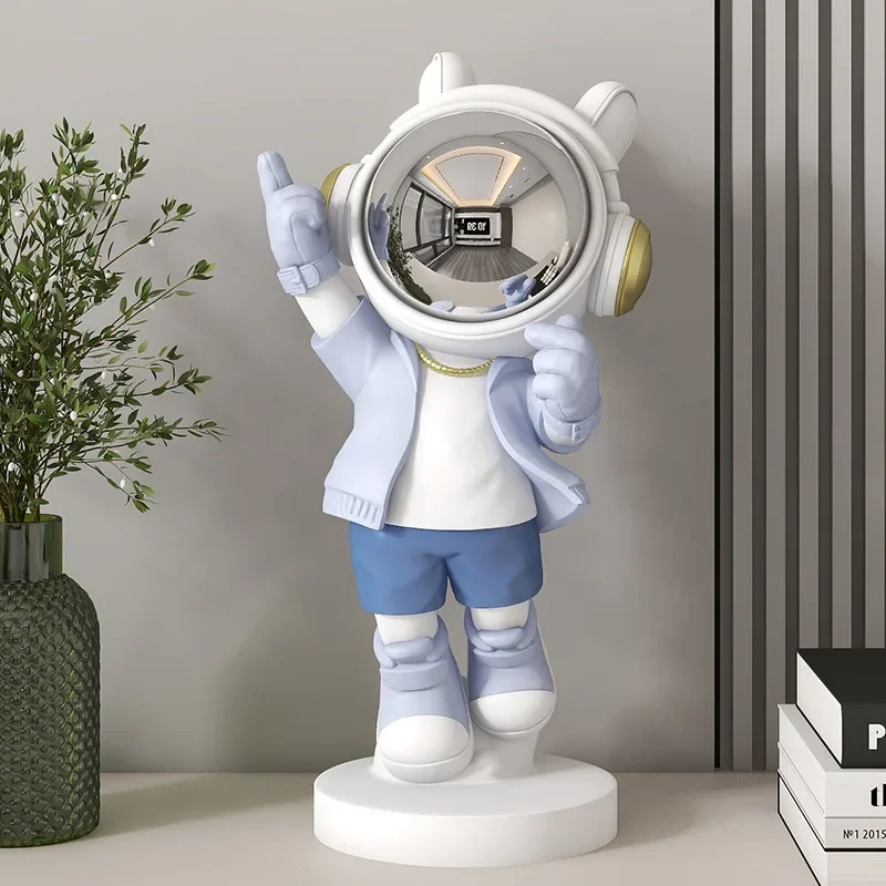 

Nordic Resin Astronaut Sculpture Creative Home Decor Cartoon Animation Spaceman Doll Statue Living Room Office Desktop Ornaments