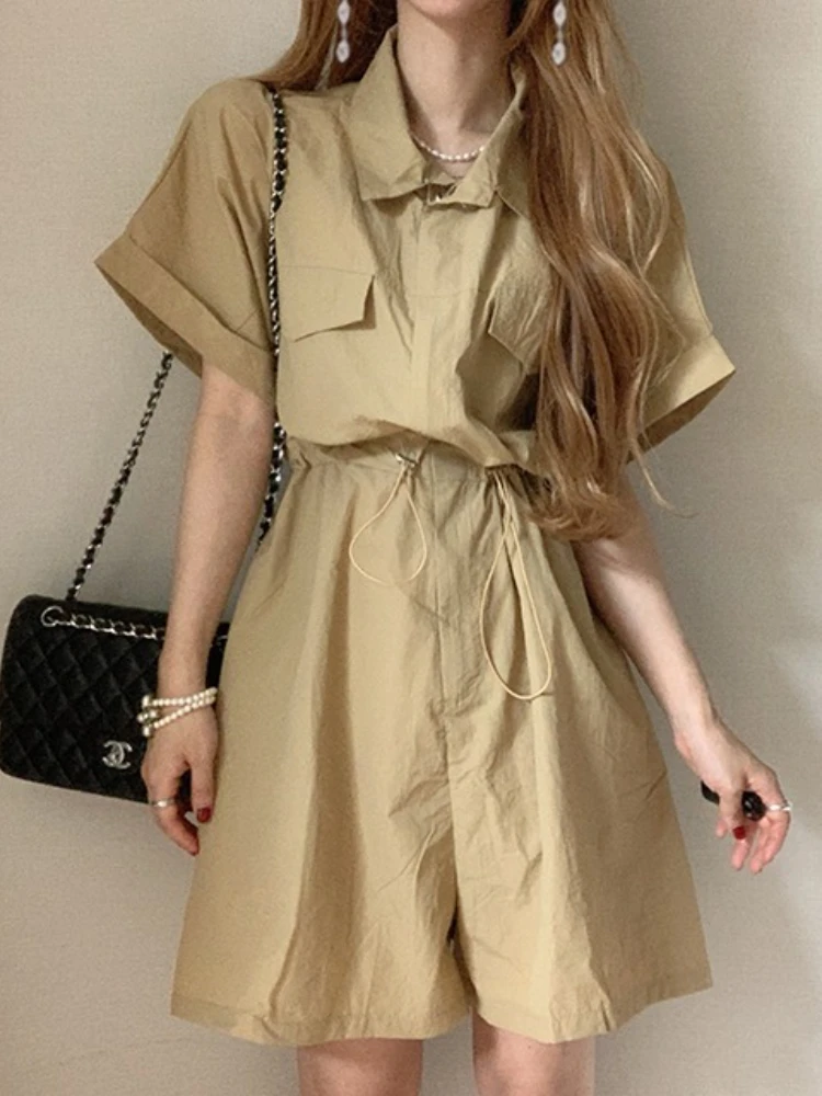 

Casual Vintage Korean Slim Dress Pants Women Sashes Designer Loose Elegant Jumpsuit Female 2025 Summer Fashion Even Party Dress
