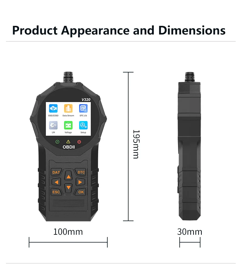 V320 Portable  Car Engine Analyzer Newest Version Auto Scanner with English Language Diagnostic Scanner Code Reader