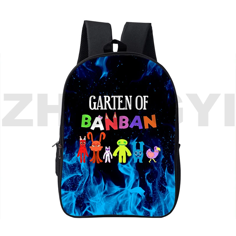 Sac à dos en toile à double fermeture éclair pour hommes et adolescents, impression 3D Anime, Garten of BanBan 2, 16 po