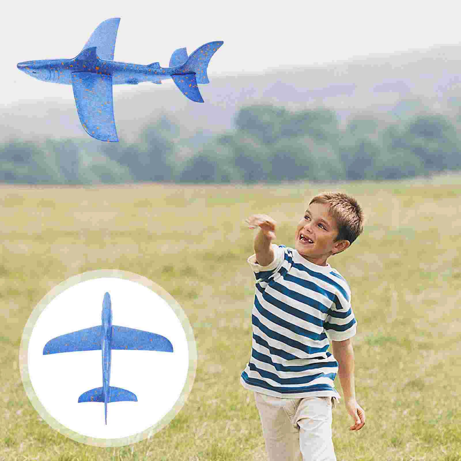 Hai-Flugzeug, Schaumstoff-Gleiter für Kinder, Spielspielzeug im Freien, Kinderflugzeug, Geschenk, Werfen, simulierter Junge, Flash