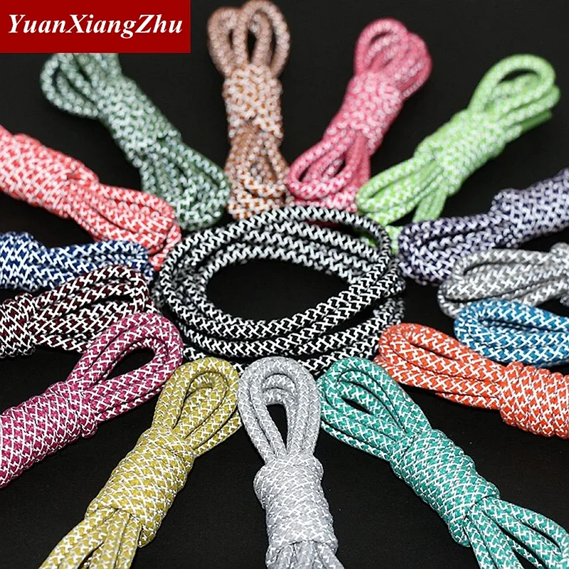 1Pair 3M Reflective Shoelaces Round Sneakers Shoe Laces Unisex Casual Shoes Laces 19 Colors Length 100cm 120cm 140cm 160cm