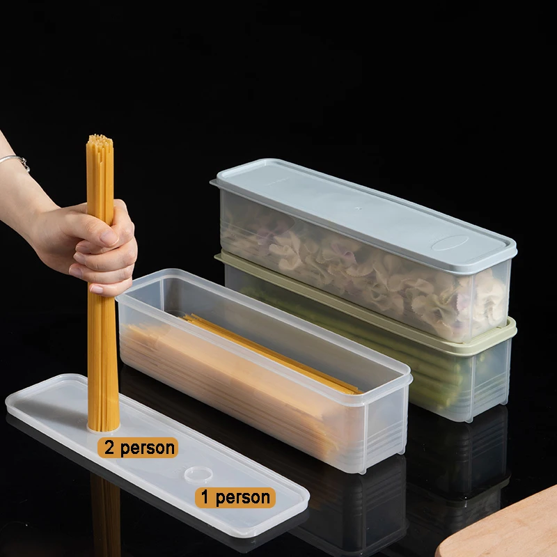 Noodle Storage Box Long Noodle Preservation Box Plastic Large Size Spaghetti Rectangle Large Capacity Food Sealed Box TMZ