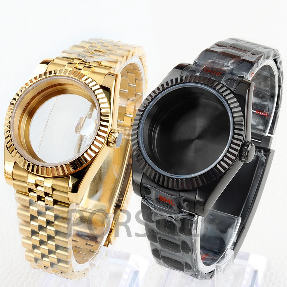 

36/39mm NH35 Watch Case Sapphire Glass Stainless Steel Jubilee/Oyster Bracelet for Datejust NH35 NH36 Movement 28.5mm Dial