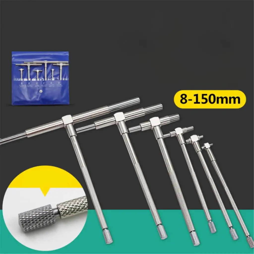 1 Set/6pcs Inner Diameter Measuring Tool, Adjustable Telescopic 8 mm Internal Measurement Bore Engineers Kit
