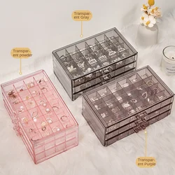 Jewelry Organizer Box Makeup Organizer Plastic Storage Container Desktop Organizer Dustproof Drawer Storage Box Sundries Box