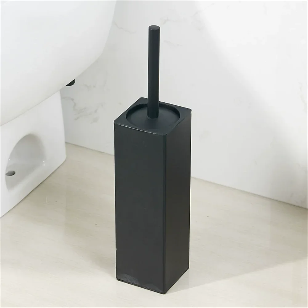 304 Stainless Steel Bathroom Black Toilet Brush Holder with Brush Chrome Bathroom Toilet Scrub Cleaning Brush Holder Set
